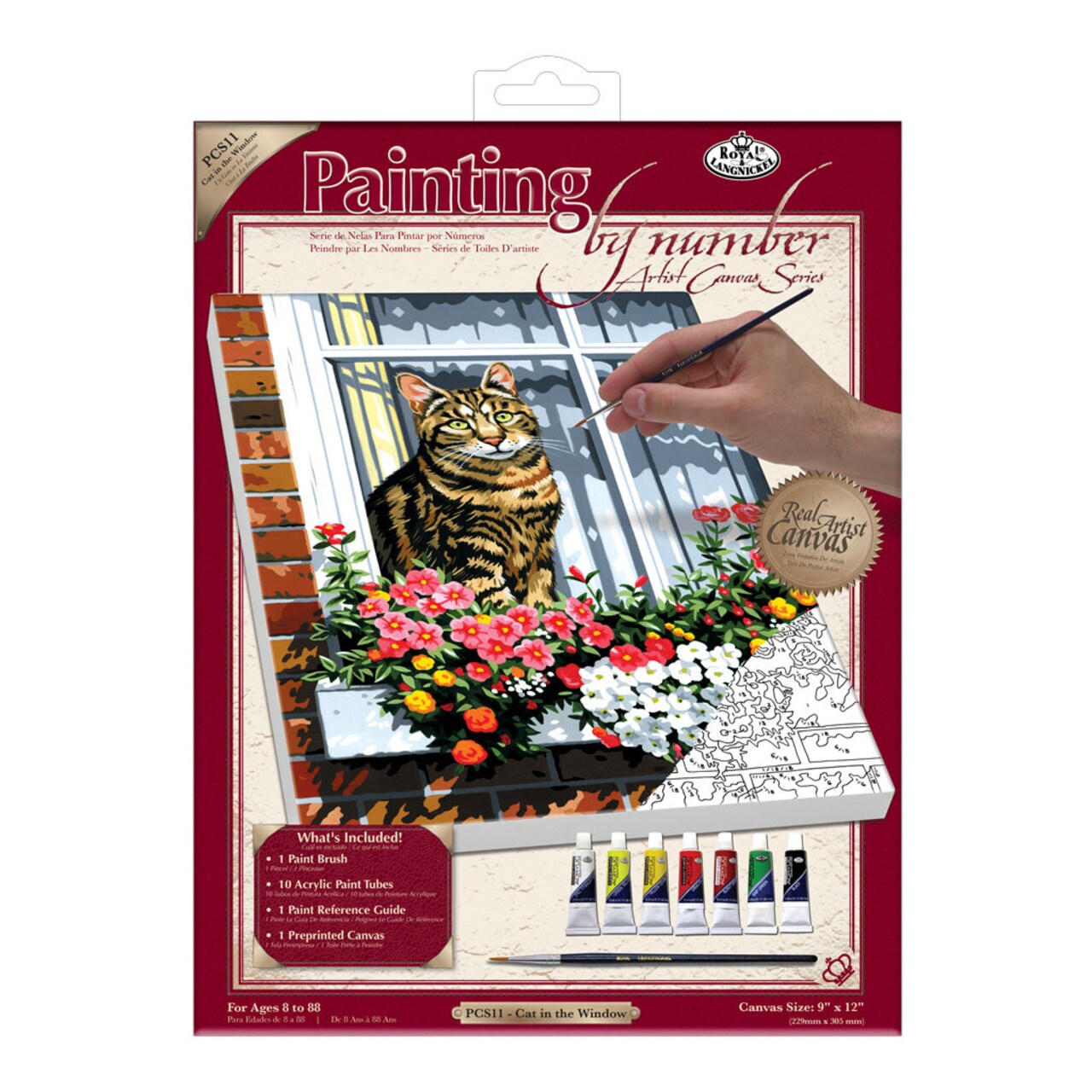 PCS11 | Painting by numbers™ 10pc 9" x 12" Can in the Window Canvas Painting Project